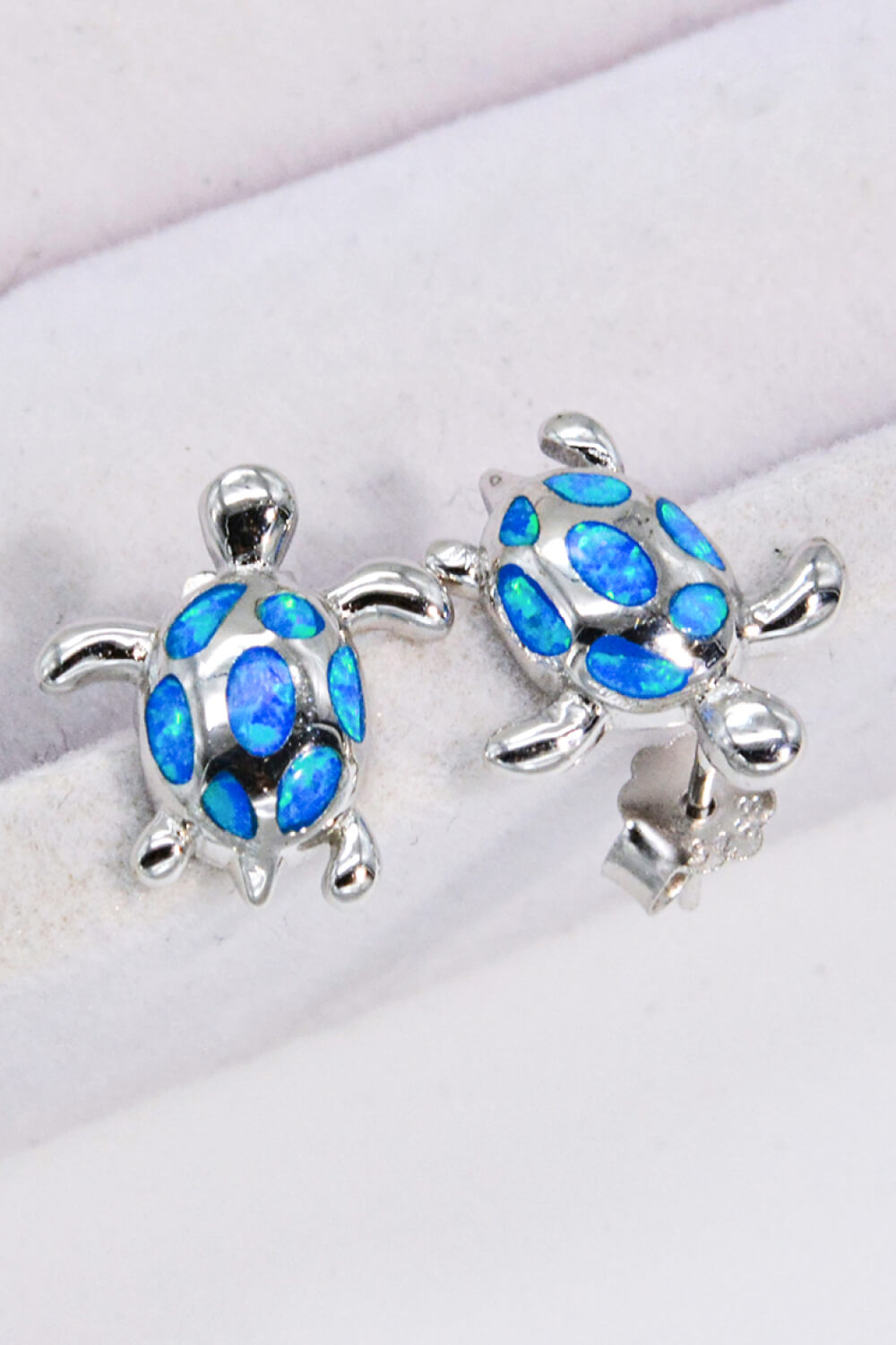 Opal Turtle Platinum-Plated Stud Earrings - Tophatter Shopping Deals - Electronics, Jewelry, Auction, App, Bidding, Gadgets, Fashion