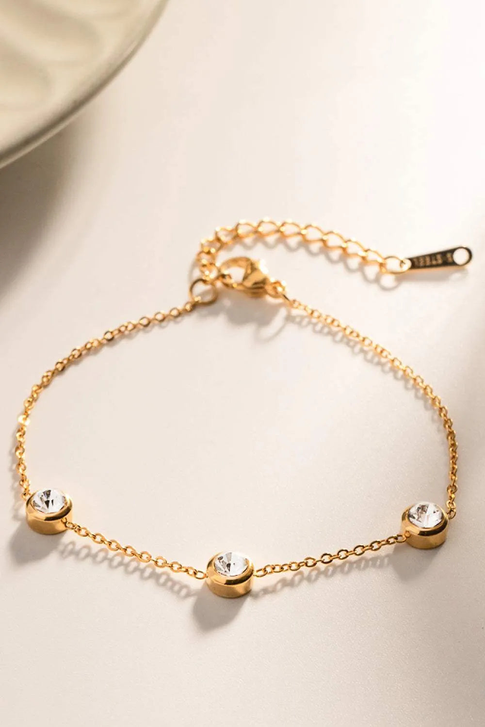 Inlaid Zircon Stainless Steel Bracelet Bracelets - Tophatter Daily Deals