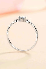 Adored Moissanite Heart 925 Sterling Silver Ring Moissanite - Tophatter Daily Deals