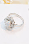 Modern 925 Sterling Silver Opal Halo Ring Opal - Tophatter Daily Deals