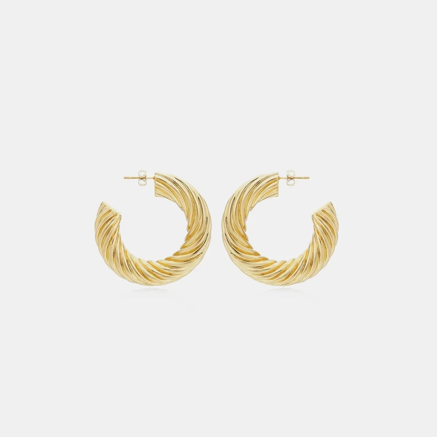 Gold-Plated C-Hoop Earrings Gold One Size Earrings - Tophatter Daily Deals