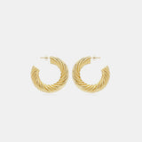 Gold-Plated C-Hoop Earrings Gold One Size Earrings - Tophatter Daily Deals