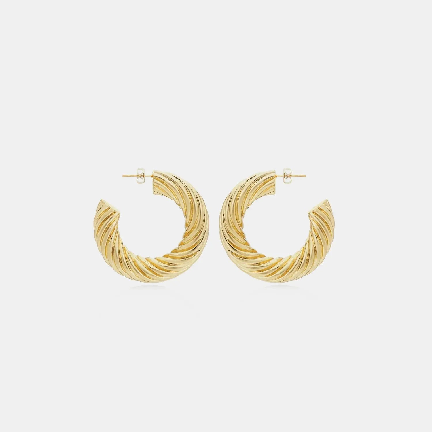 Gold-Plated C-Hoop Earrings Gold One Size Earrings - Tophatter Daily Deals