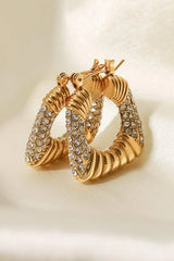 18K Gold Plated Inlaid Cubic Zirconia Earrings Earrings - Tophatter Daily Deals