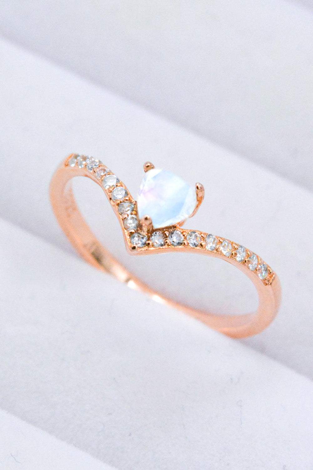 Moonstone Heart-Shaped Ring Moonstone - Tophatter Daily Deals