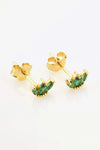 925 Sterling Silver Zircon Decor Stud Earrings Earrings - Tophatter Daily Deals
