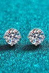 2 Carat Moissanite Rhodium-Plated Stud Earrings Silver One Size Moissanite - Tophatter Daily Deals