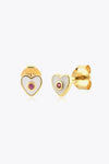 Zircon 925 Sterling Silver Heart Stud Earrings White One Size Earrings - Tophatter Daily Deals