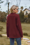 Collared Neck Cable-Knit Long Sleeve Blouse Blouses - Tophatter Daily Deals