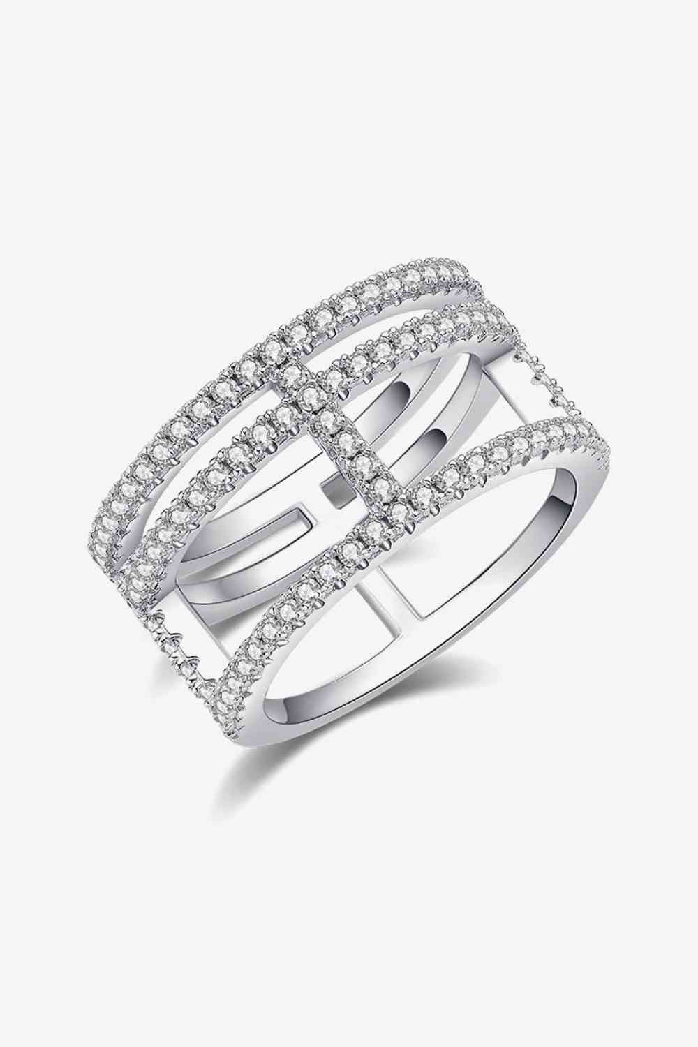 Adored Moissanite Cutout Wide Ring Moissanite - Tophatter Daily Deals