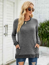 Round Neck Long Sleeve Blouse Blouses - Tophatter Daily Deals