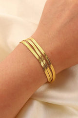 Triple-Layered Snake Chain Bracelet Bracelets - Tophatter Daily Deals