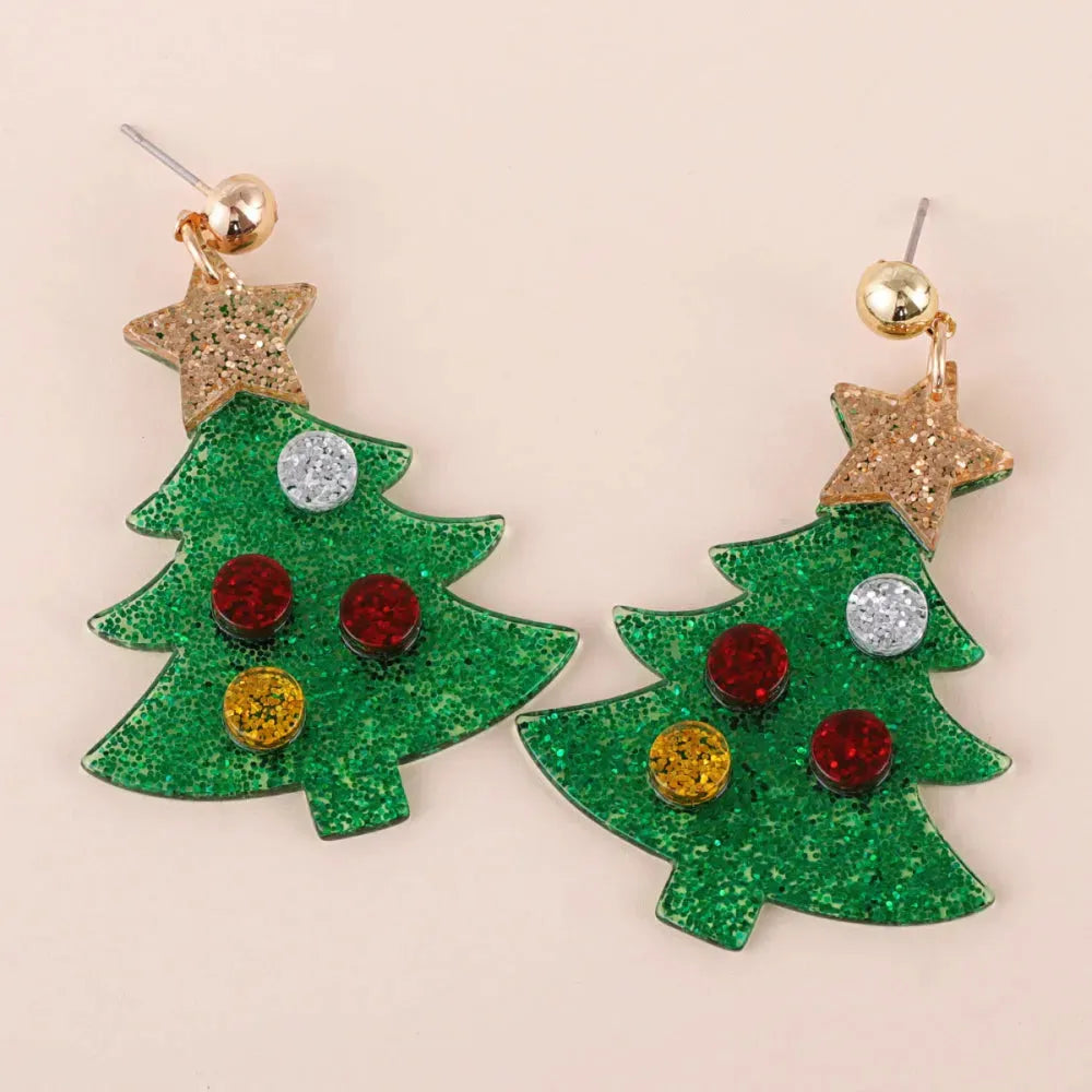 Christmas Tree Rhinestone Alloy Earrings Earrings - Tophatter Daily Deals