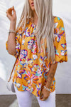 Floral Puff Sleeve Boat Neck Blouse Blouses - Tophatter Daily Deals