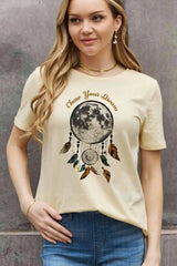 Simply Love Simply Love Full Size CHASE YOUR DREAM Graphic Cotton Tee Women's T-Shirts - Tophatter Daily Deals