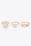 Pearl 18K Gold-Plated Ring Set Gold One Size Rings - Tophatter Daily Deals