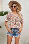 Round Neck Flounce Sleeve Blouse Blouses - Tophatter Daily Deals