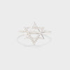 925 Sterling Silver Inlaid Zircon Hexagram Ring White Rings - Tophatter Daily Deals