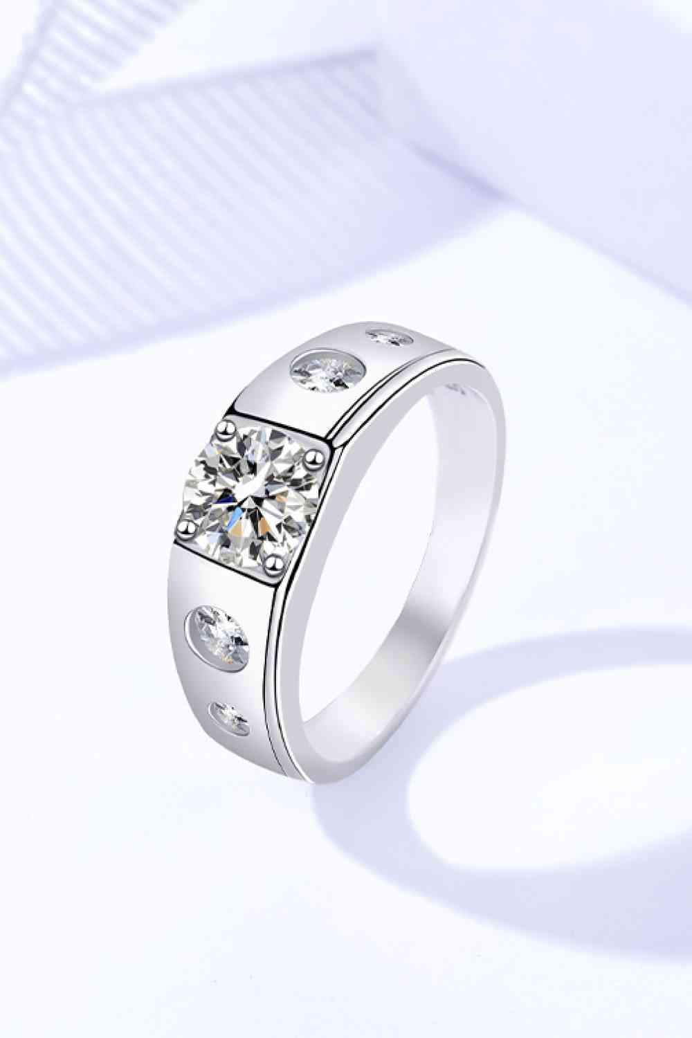 1 Carat Moissanite 925 Sterling Silver Ring Moissanite - Tophatter Daily Deals