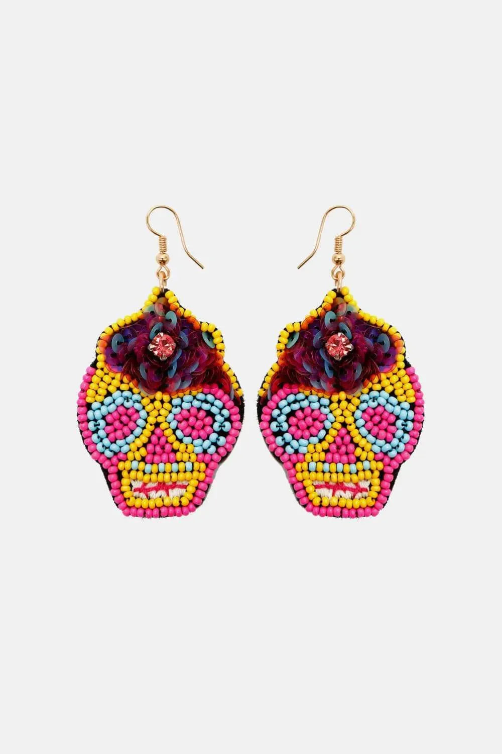Copper Beaded Detail Dangle Earrings Banana Yellow One Size Earrings - Tophatter Daily Deals