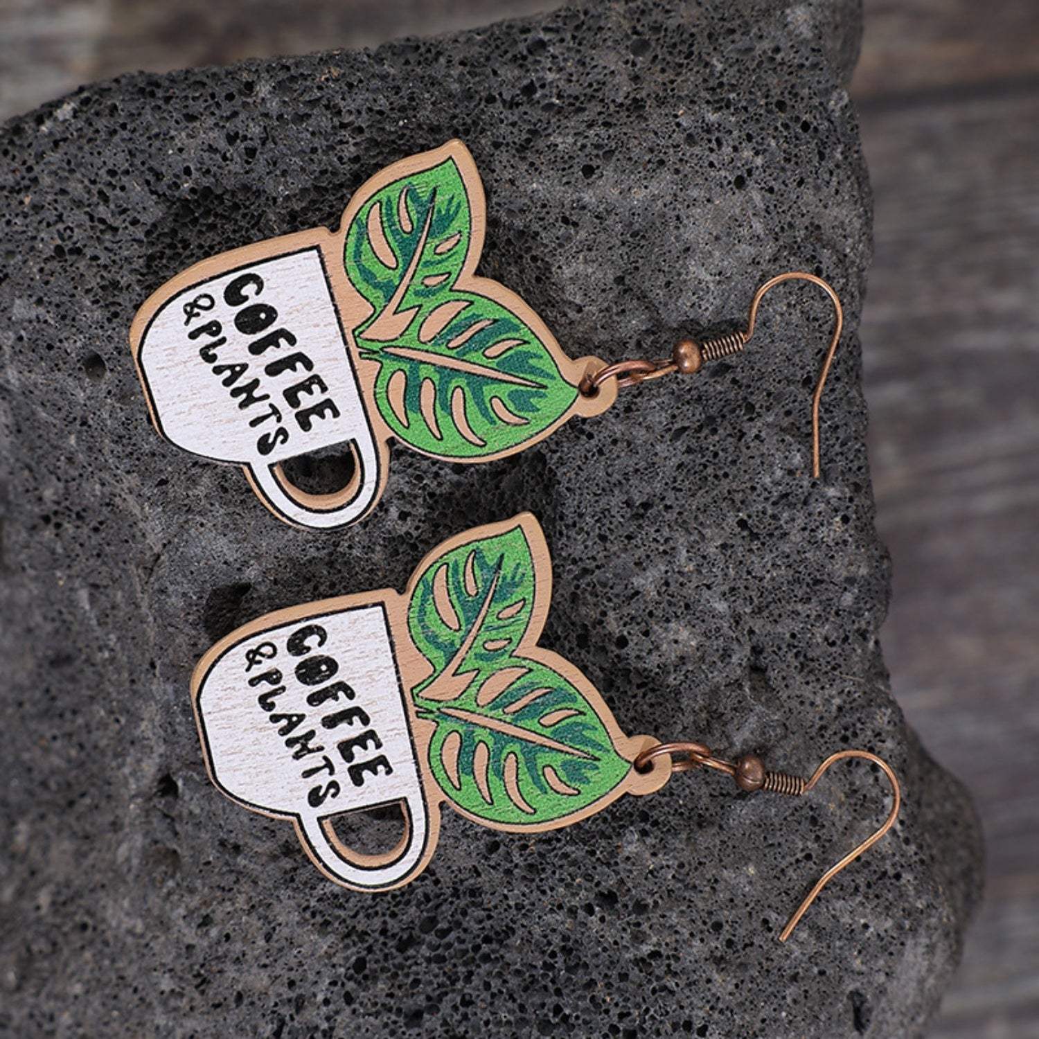 Wooden Alloy Dangle Earrings Earrings - Tophatter Daily Deals