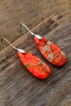 Handmade Teardrop Shape Natural Stone Dangle Earrings Earrings - Tophatter Daily Deals