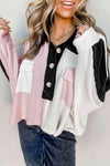 Multicolor Button-Down Long Sleeve Blouse Dusty Pink Blouses - Tophatter Daily Deals