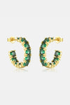 Inlaid Zircon C-Hoop Earrings Earrings - Tophatter Daily Deals