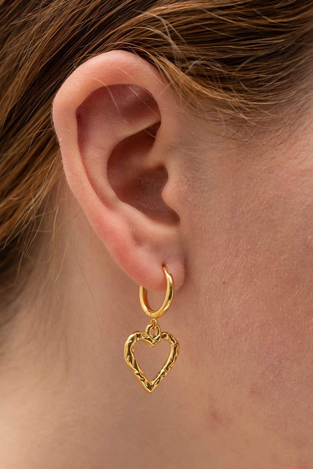 Heart Stainless Steel Drop Earrings Gold One Size Earrings - Tophatter Daily Deals