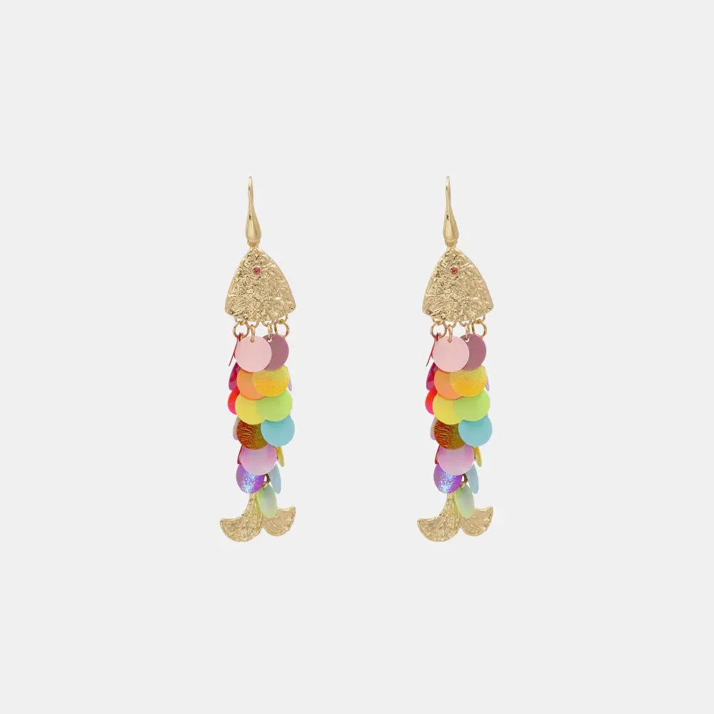 Fish Shape Dangle Earrings Multicolor One Size Earrings - Tophatter Daily Deals