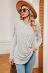 Round Neck Puff Sleeve T-Shirt Light Gray Women's T-Shirts - Tophatter Daily Deals