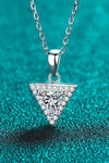 925 Sterling Silver Triangle Moissanite Pendant Necklace Silver One Size Moissanite - Tophatter Daily Deals