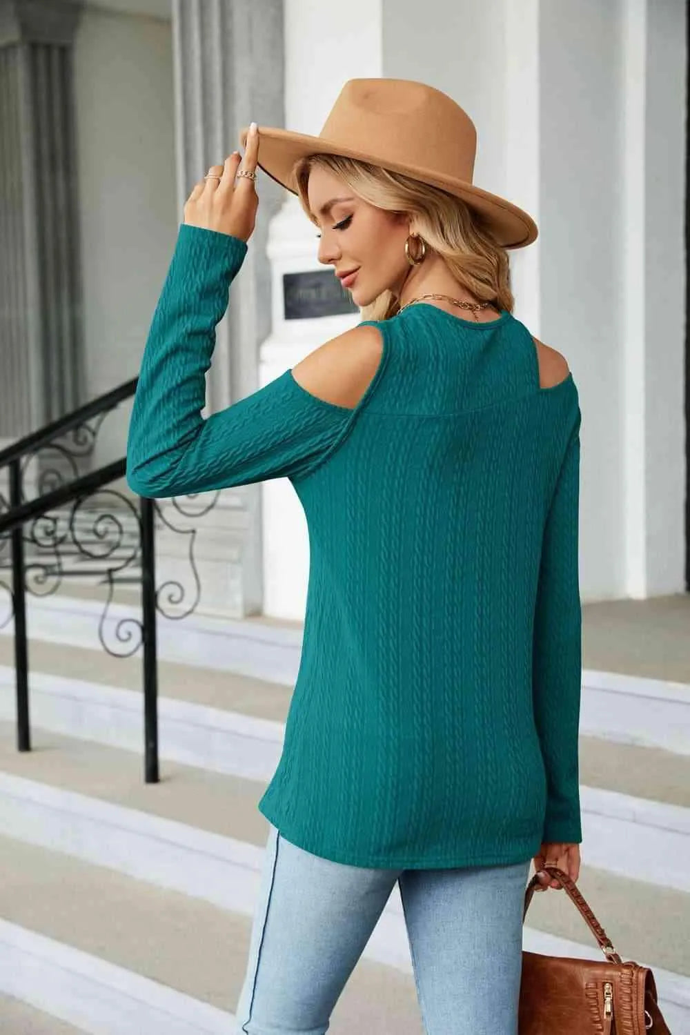 Dropped Shoulder Long Sleeve Blouse Blouses - Tophatter Daily Deals