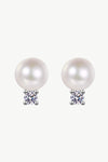 Moissanite Pearl Stud Earrings Moissanite - Tophatter Daily Deals