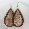 Teardrop Shape Wooden Dangle Earrings Style F One Size Earrings - Tophatter Daily Deals