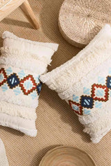 Embroidered Fringe Detail Decorative Throw Pillow Case Decorative Pillowcases - Tophatter Daily Deals