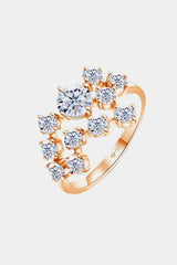 1.2 Carat Moissanite 925 Sterling Silver Ring Rose Gold Moissanite - Tophatter Daily Deals