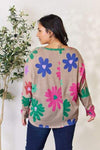 Hopely Full Size Floral V-Neck Long Sleeve Top Blouses - Tophatter Daily Deals