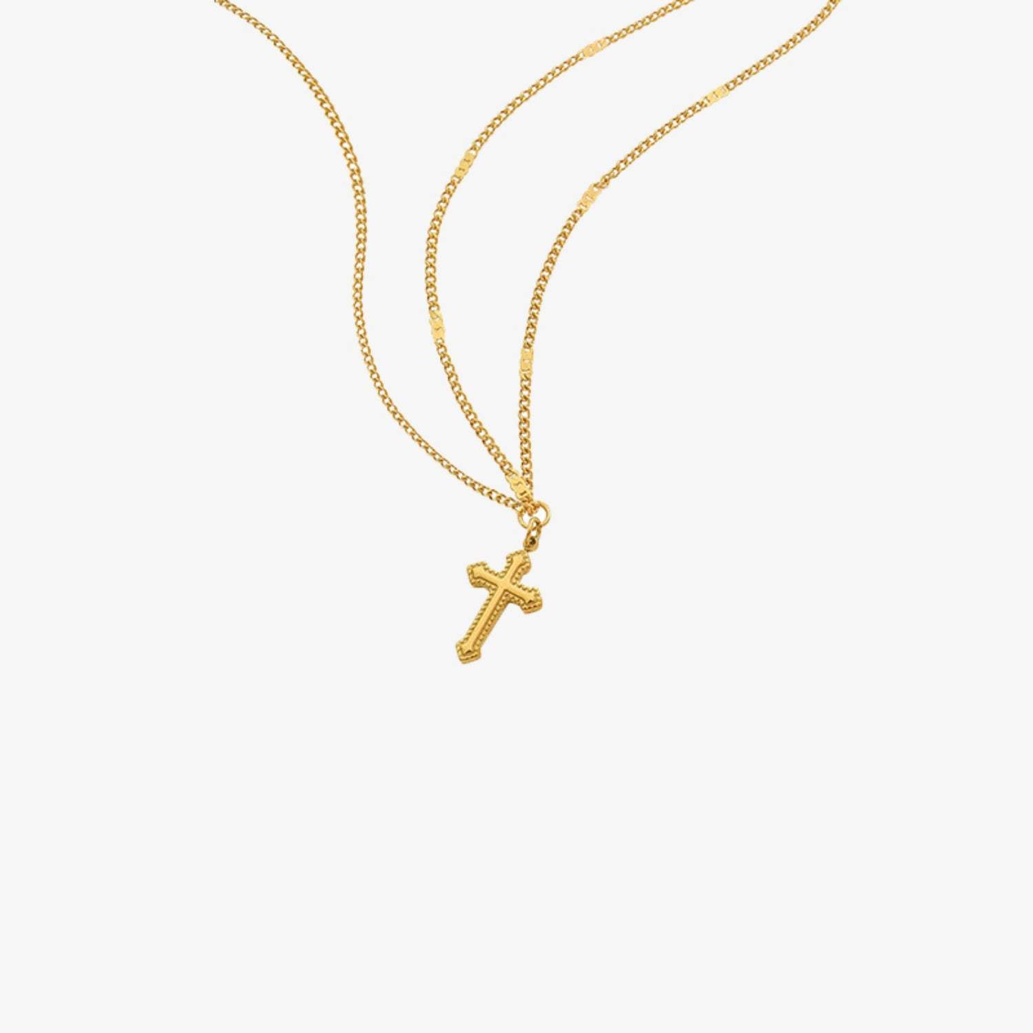 Cross Pendant Titanium Steel Necklace Gold One Size Necklaces - Tophatter Daily Deals