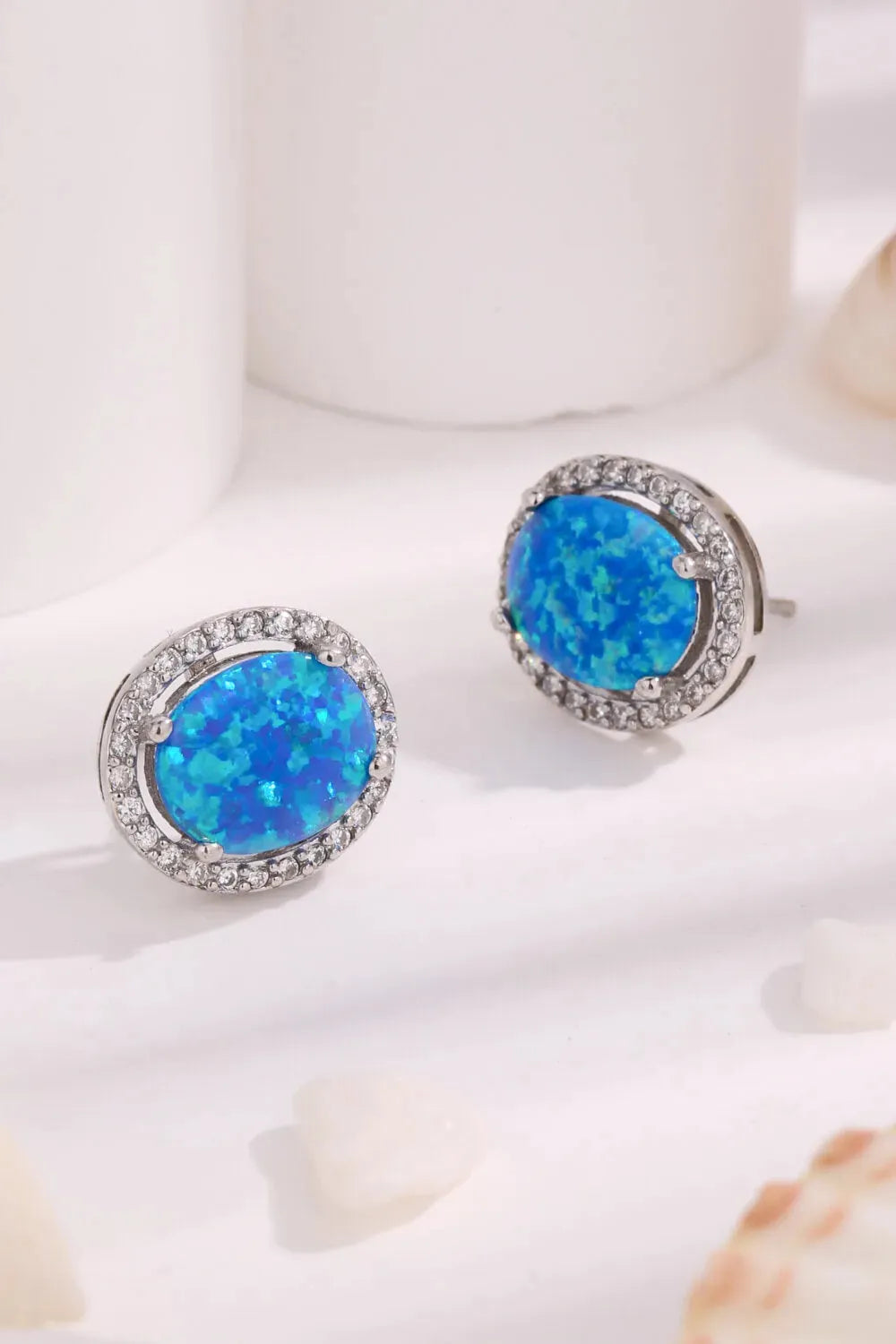 Opal Round Earrings Opal - Tophatter Daily Deals