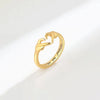 Hand Heart Shape 925 Sterling Silver Open Ring Gold 7 Rings - Tophatter Daily Deals