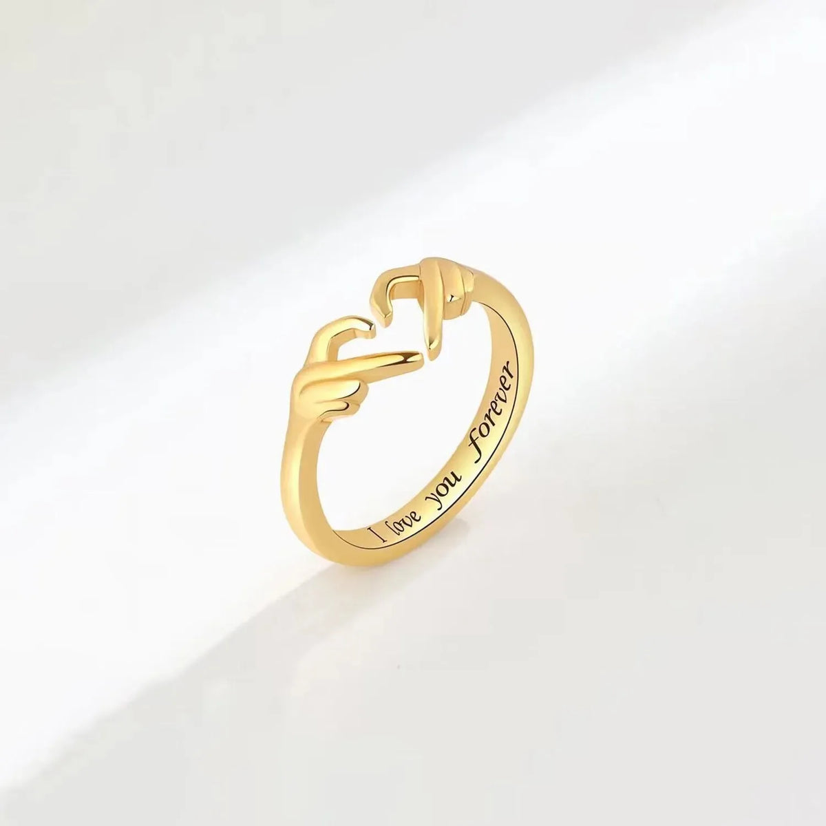 Hand Heart Shape 925 Sterling Silver Open Ring Gold 7 Rings - Tophatter Daily Deals