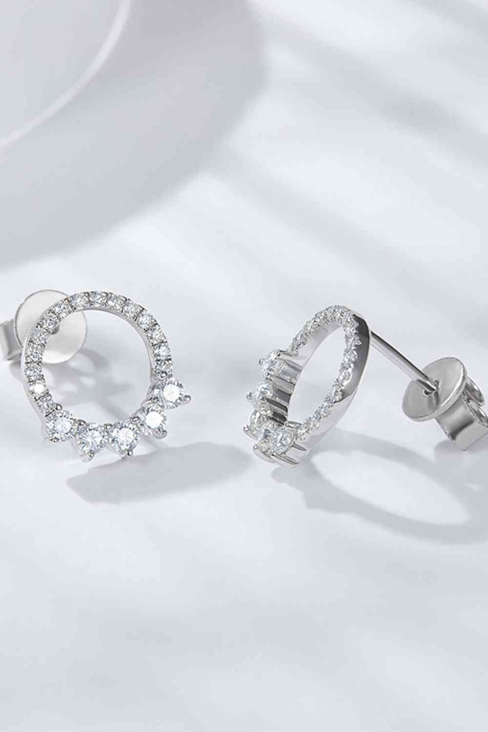 Moissanite Platinum-Plated Earrings Moissanite - Tophatter Daily Deals