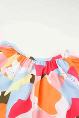 Printed Notched Neck Half Sleeve Blouse Blouses - Tophatter Daily Deals
