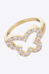 Rhinestone Butterfly-Shaped Ring Rings - Tophatter Daily Deals