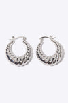 Textured Stainless Steel Hoop Earrings Earrings - Tophatter Daily Deals