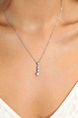 Adored Keep You There Multi-Moissanite Pendant Necklace Silver One Size Moissanite - Tophatter Daily Deals