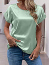 Round Neck Short Sleeve T-Shirt Women's T-Shirts - Tophatter Daily Deals