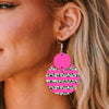 Xylem Leopard Dangle Earrings Hot Pink One Size Earrings - Tophatter Daily Deals