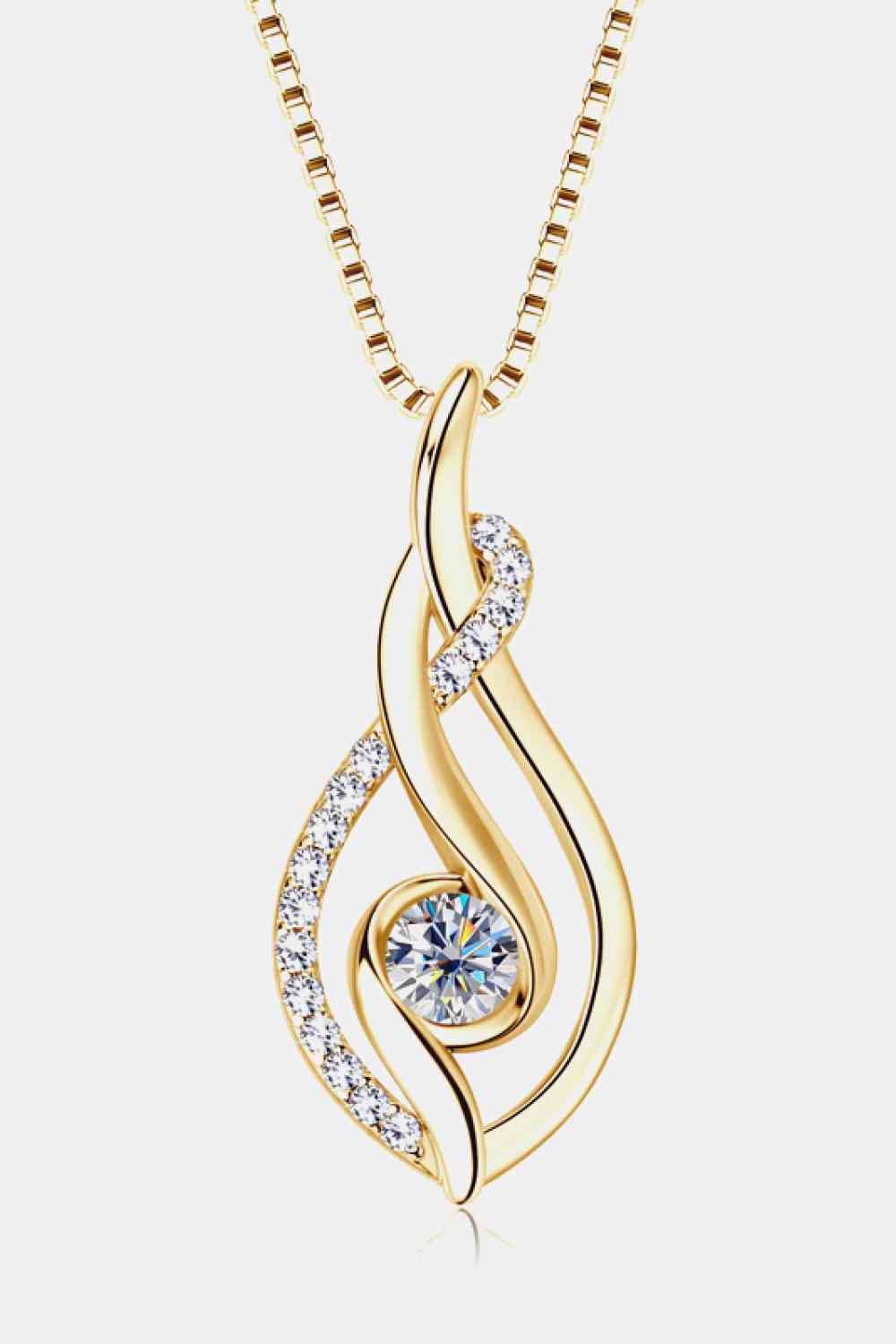 Moissanite 925 Sterling Silver Necklace Gold One Size Moissanite - Tophatter Daily Deals